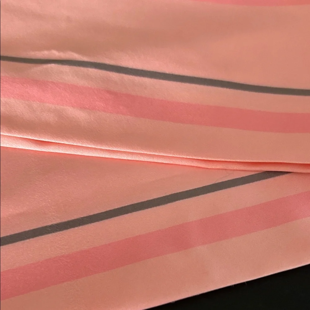 Anne Klein Pink and Gray Silk Scarf - Picture 3 of 7